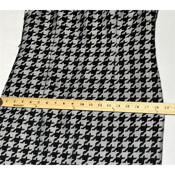 Kasper Sheath Dress Womens 8 Black Grey Houndstooth Midi Stretch Office - Picture 9 of 13